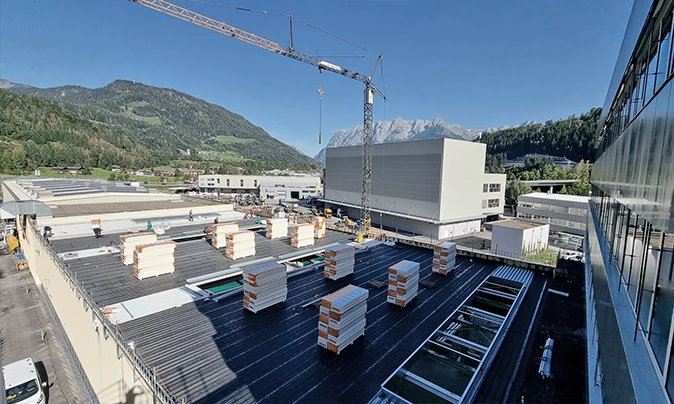 flachdachsanierung produktionshalle - liebherr, bischofshofen